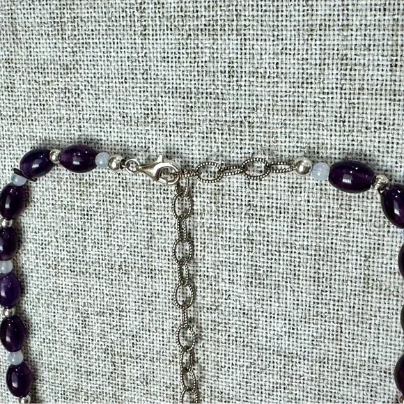 Carolyn Pollack Amethyst Beaded Necklace w/ Sterling Silver Extender - Picture 5 of 5